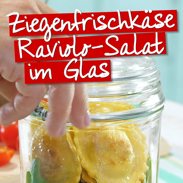 Raviolo-Salat im Glas
