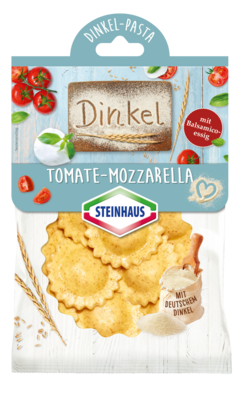 Dinkel-Pasta Tomate Mozzarella – Frische Pasta mit 100 % Dinkel aus Deutschland. Überzeugt mit einer schmackhaften Tomaten-Mozzarella Füllung. Als Genusshighlight mit Balsamicoessig verfeinert – das ist Pasta Freude pur.