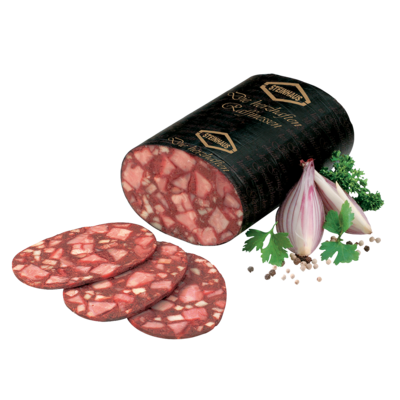 Guts-Rotwurst BD – Traditionelle Rotwurst-Spezialität mit bestem Schweinefleisch, mit Majoran und erlesenen Gewürzen verfeinert – frisch aufgeschnitten an der Bedienungstheke.