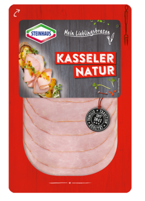 Kasseler – Mild gepökeltes Schweinefleisch aus dem Schweinerücken goldgelb geräuchert und schonend gebraten – ofenfrisch aufgeschnitten für den täglichen Genuss.