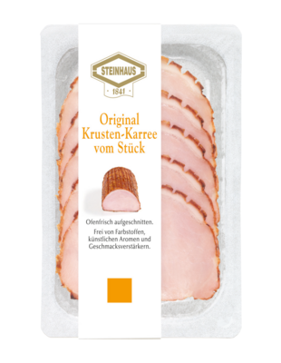 Krusten Karree – Aus allerfeinstem gepökeltem Fleisch vom Schweinerücken, kross und knackig mit Kruste ausgebacken – ofenfrisch aufgeschnitten.