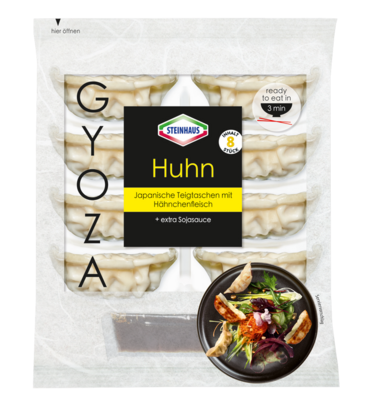 Gyoza Huhn – Frische Teigtaschen mit 66% hähnchenfleischhaltiger Füllung und Soja Sauce