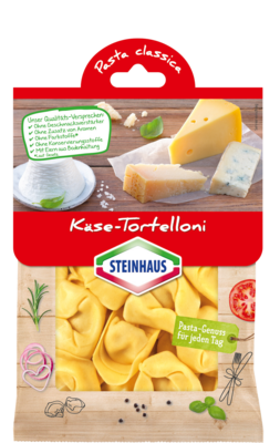Käse Tortelloni – Cremig gefüllte frische Tortelloni mit Gouda, Ricotta, Gorgonzola und würzigem Emmentaler – das ist Pastagenuss für jeden Tag.