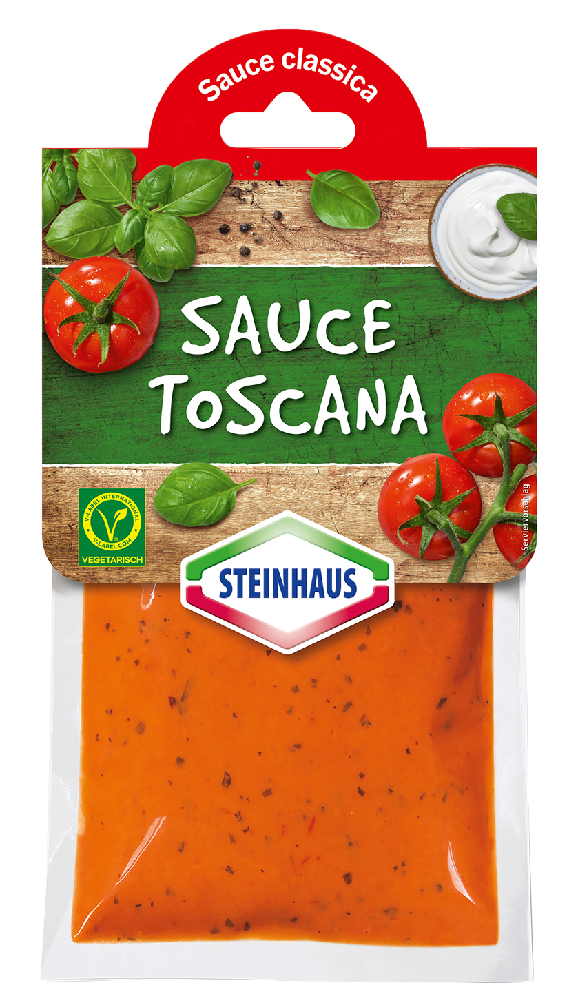 Tomato sauce with basil – Klassische Tomatensauce, mit Crème fraîche und Basilikum vollmundig abgeschmeckt – der ideale Begleiter zu frischer Pasta.