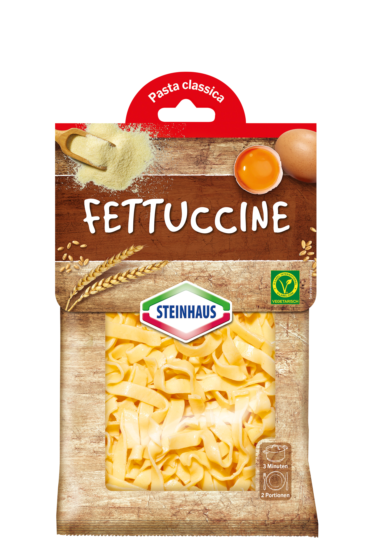 Fettuccine – Frische Bandnudeln mit Eiern aus Freilandhaltung und bestem Hartweizengrieß, in nur drei Minuten zubereitet – das ist Pastagenuss für jeden Tag.