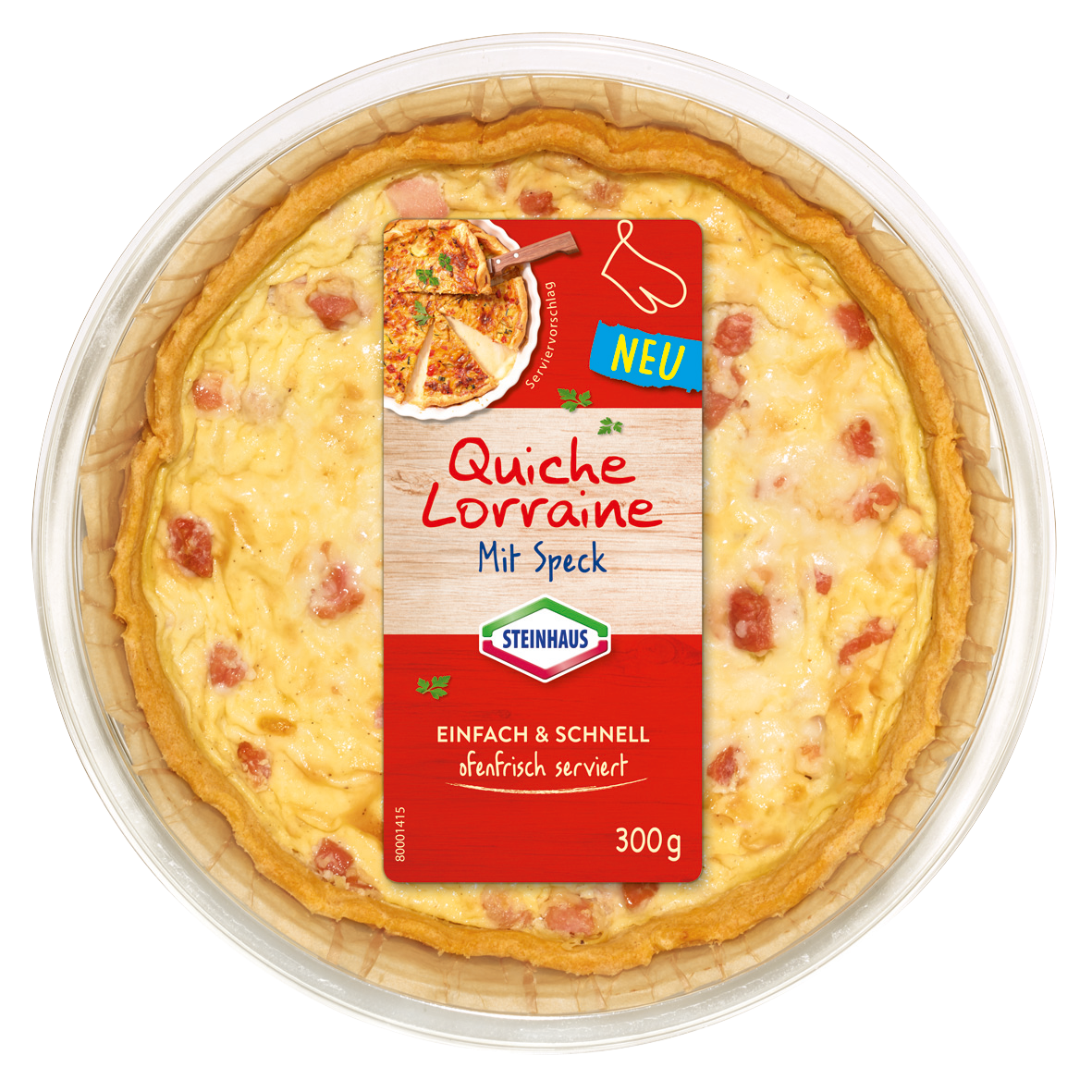 Quiche Lorraine – Delikater Speck-Eierkuchen auf Mürbeteig, raffiniert mit Crème fraîche und Maasdamer Käse verfeinert – einfach ein leckerer Ofengenuss!